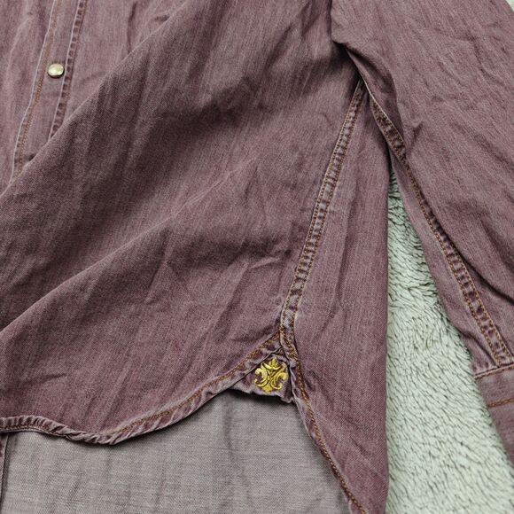 Luchiano Visconti Shirt Men's S Red Snap Buttons 100% Cotton - Picture 3 of 7